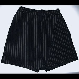 Black and White Striped Skort